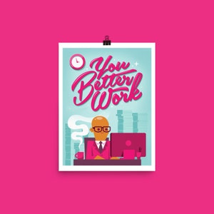 Queer Art Print for Office Cute Queer Poster for Drag Queen Fan Artwork Gift for LGBT You Better Work Supermodel of the World