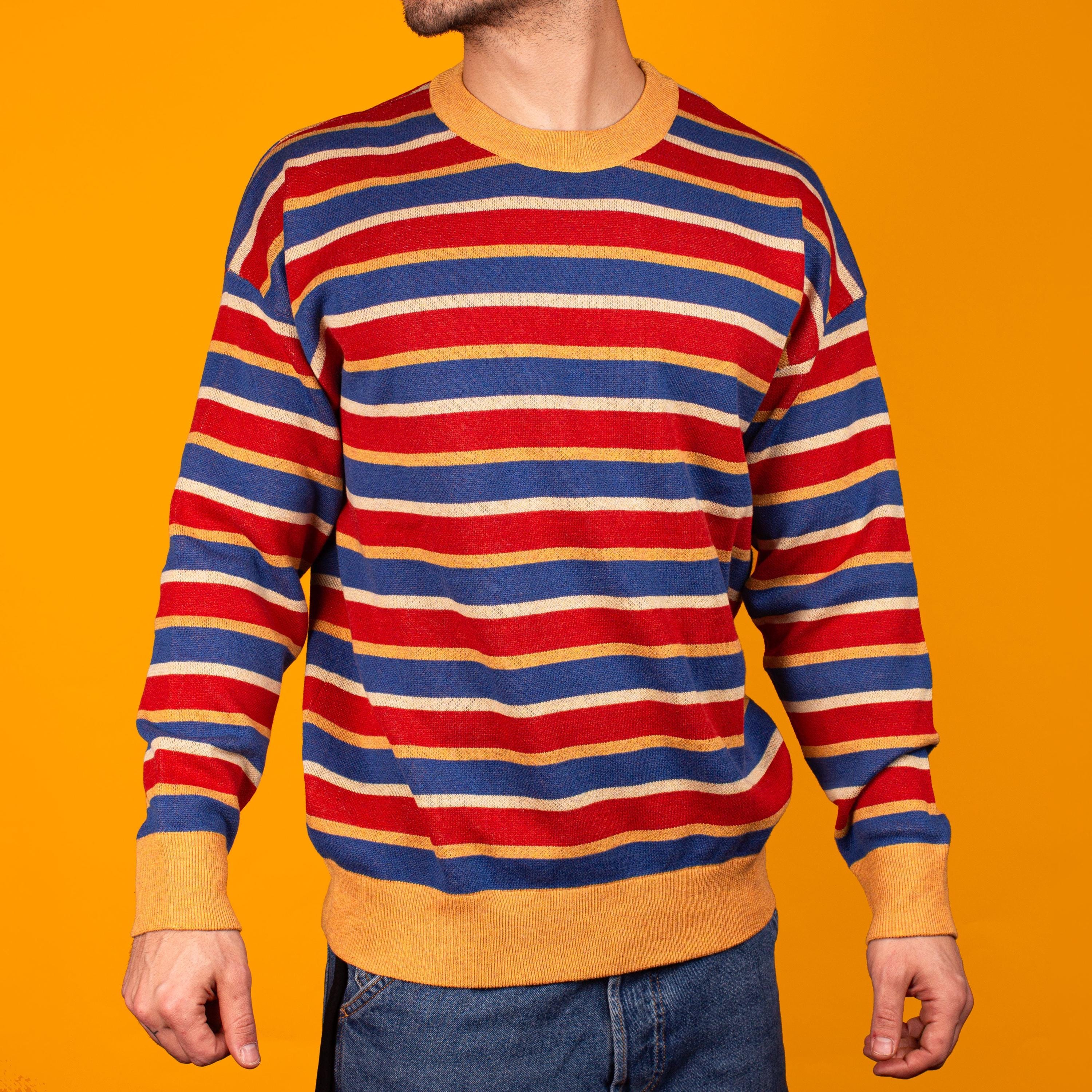 The Ernie Knit Sweater, 1970's Inspired Striped Colorful