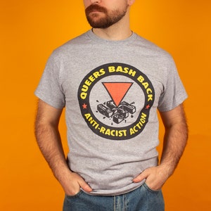 Queers Bash Back Shirt Retro Vintage Inspired LGBT Gay Pride T-Shirt Gift for Queer Anarchist Socialist Activist