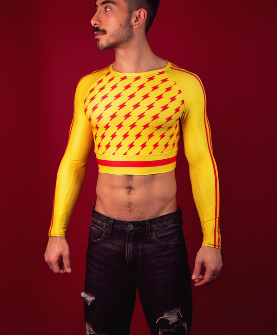 red and yellow crop top