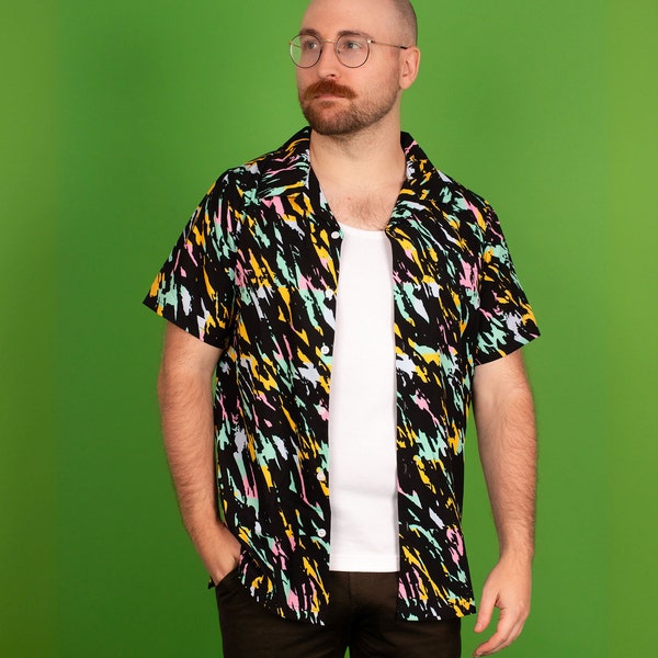 80er Jahre Hawaiihemd Aloha Button-Up Shirt für Männer Retro Vintage Herren Aloha Shirt für Strand Y2K Kleidung Spaß Muster Festival Party Shirt