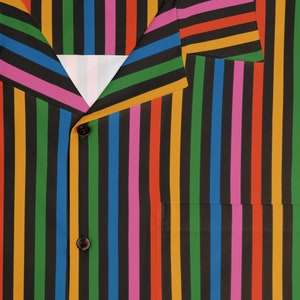 70's Retro Striped Hawaiian Shirt for Men Party Shirt Festival Beach ...