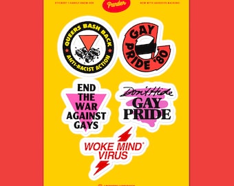 Retro Gay Pride Sticker Pack, Vintage Inspired Queer Activist Stickers, Gift for LGBT