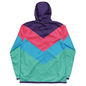 80's Pink & Teal Geometric Windbreaker