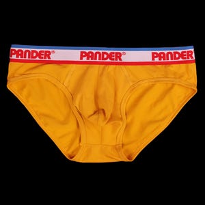 Yellow Pander Brief, 80&#39;s Retro Style Underwear, Sexy 1980&#39;s Vintage Look Men&#39;s Brief