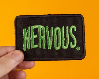 Nervous Patch Embroidered Iron On Mental Health Anxiety Applique Badge Sew On Woven Queer Gift