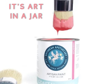 Clay and Chalk Furniture Paint, Canvas & Art Paint, NonToxic, DYI paint, Purple, Turquoise, Coral, Dark Green, Soft Yellow, Ultramarine 32oz