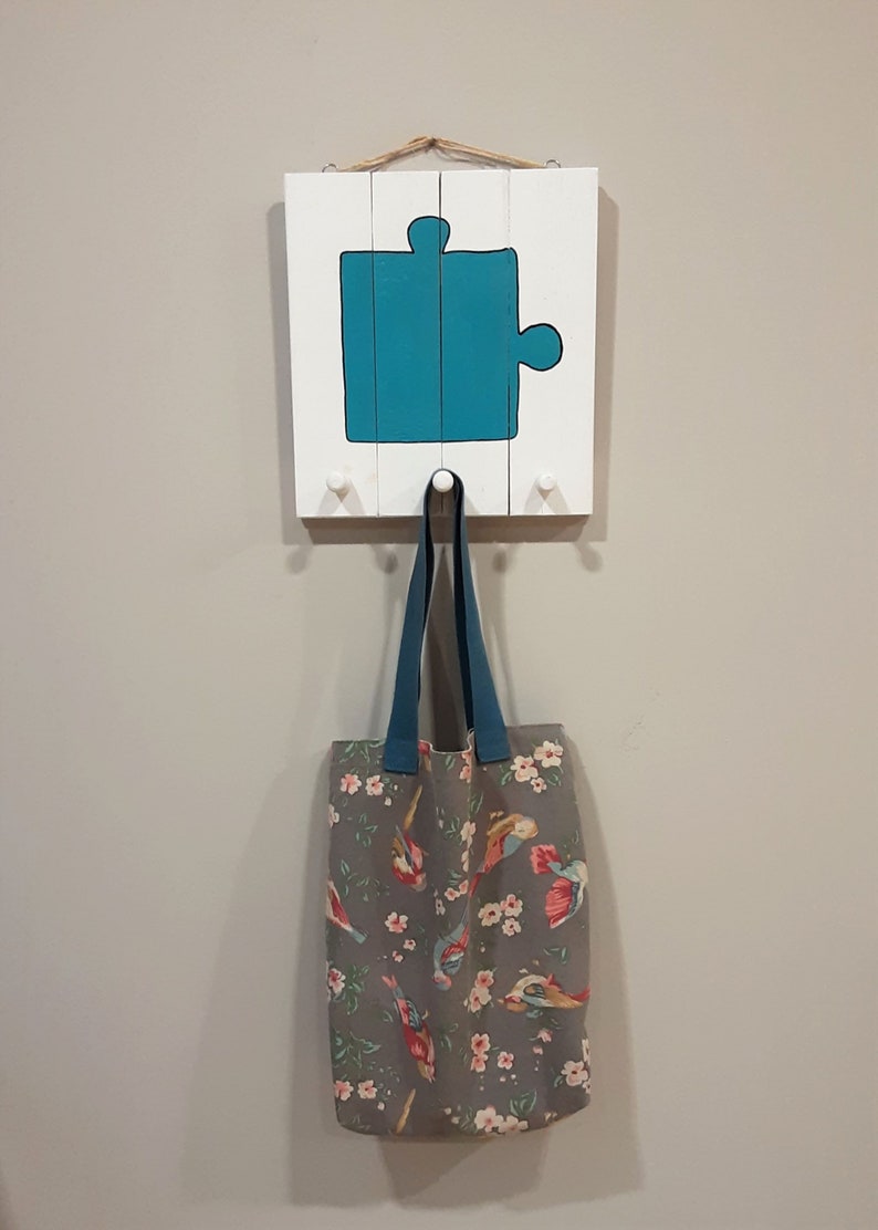 Handmade Coat Rack Nursery Wall Art 'puzzle' Hand Etsy