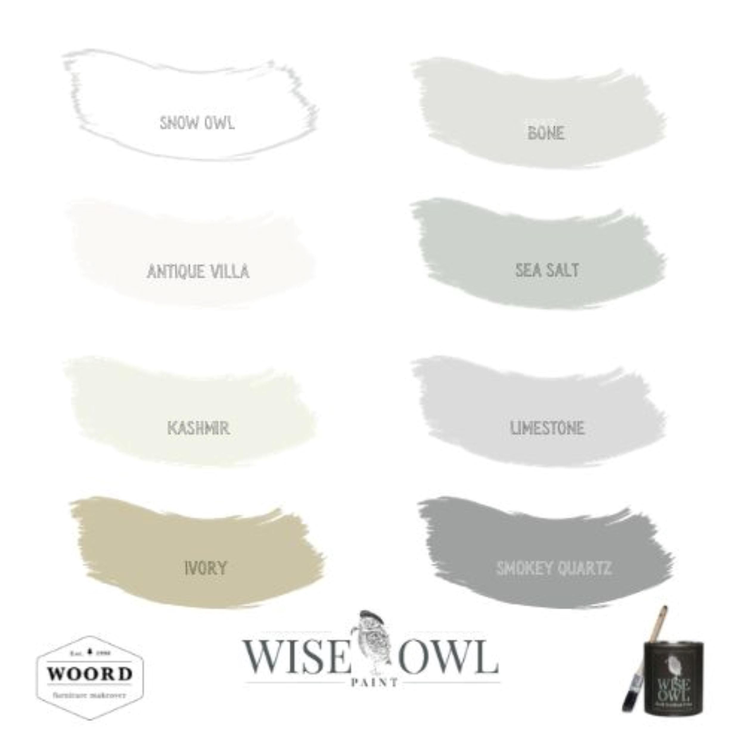 NEUTRALS COLORS - Chalk Syntesis Furniture Paint Palette | Upcycled Furniture & Craft Supplies, Wise Owl Paint, Mineral Interior Paint 16 oz