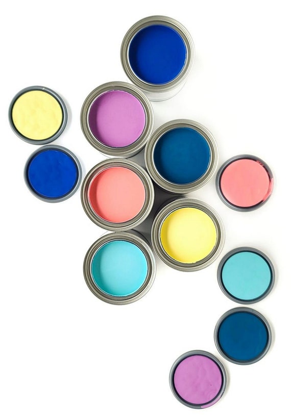 Clay and Chalk Paint for Furniture, Canvas & Art Paint, Non Toxic, DYI paint, Purple, Turquoise, Coral, Dark Green, Soft Yellow, Ultramarine