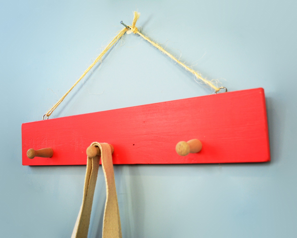 Wooden Wall Hanger Wooden Peg Rack Handmade Modern Coat Rack Etsy