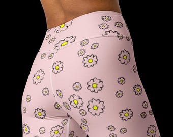 Yoga Leggings Floral Print Yoga Pants, Yoga Clothing Gifts for Her, Women's Casual Leggings, Premium Quality Spandex, High Waisted Patterned