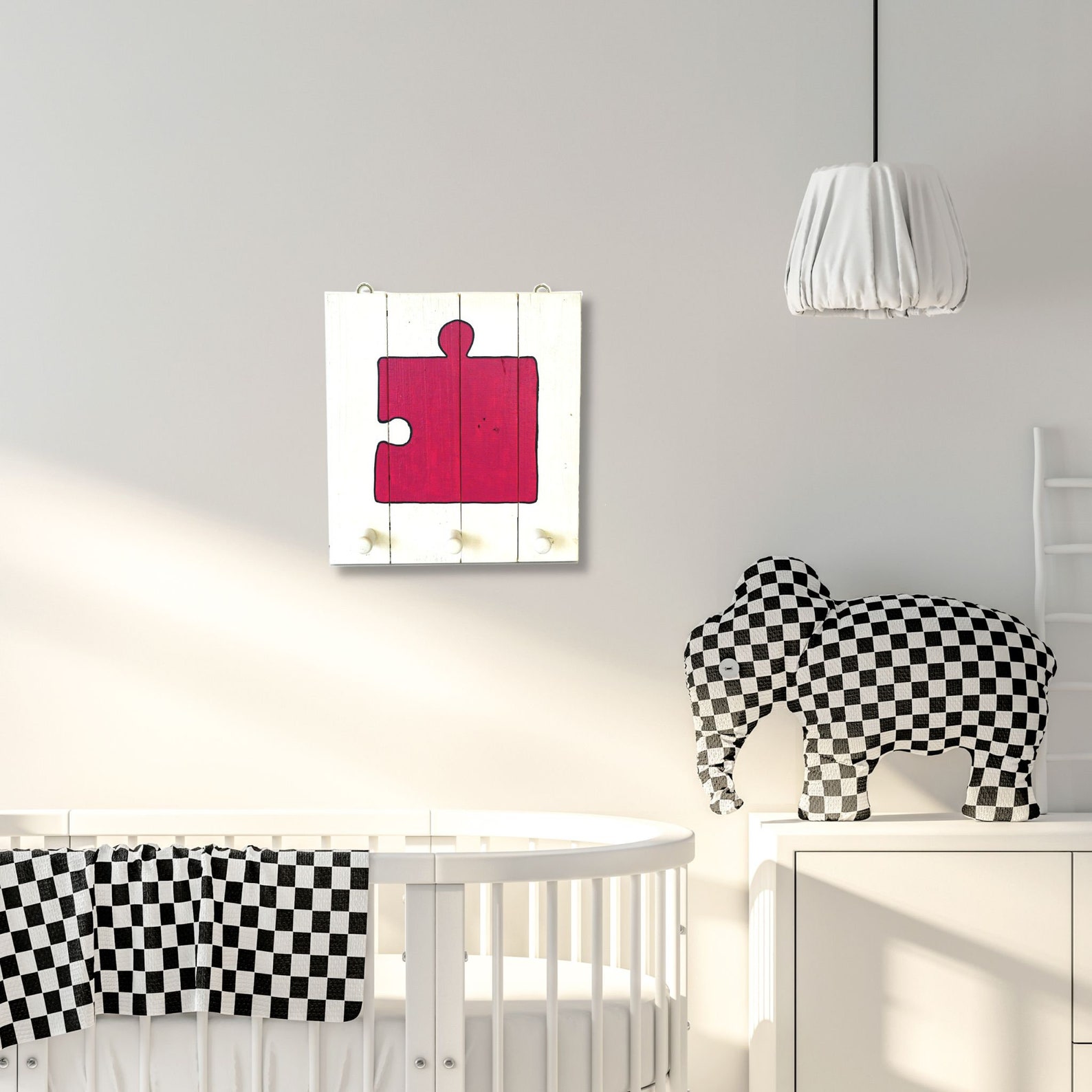 Handmade Coat Rack Nursery Wall Art 'puzzle' Hand Etsy