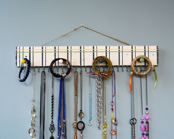 Wall Hanging Jewelry Organizer Bracelet Organizer Wood Jewelry Organizer  Necklace Holder Wall 