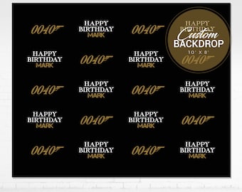 007 Birthday Backdrop Custom | James Bond Step and Repeat Banner | 007 Photo Booth Backdrop Props