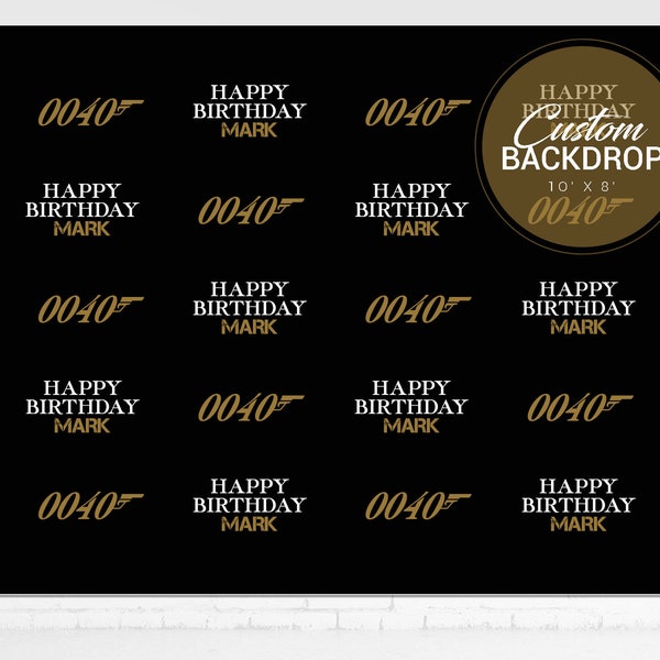 007 Birthday Backdrop Custom | James Bond Step and Repeat Banner | 007 Photo Booth Backdrop Props