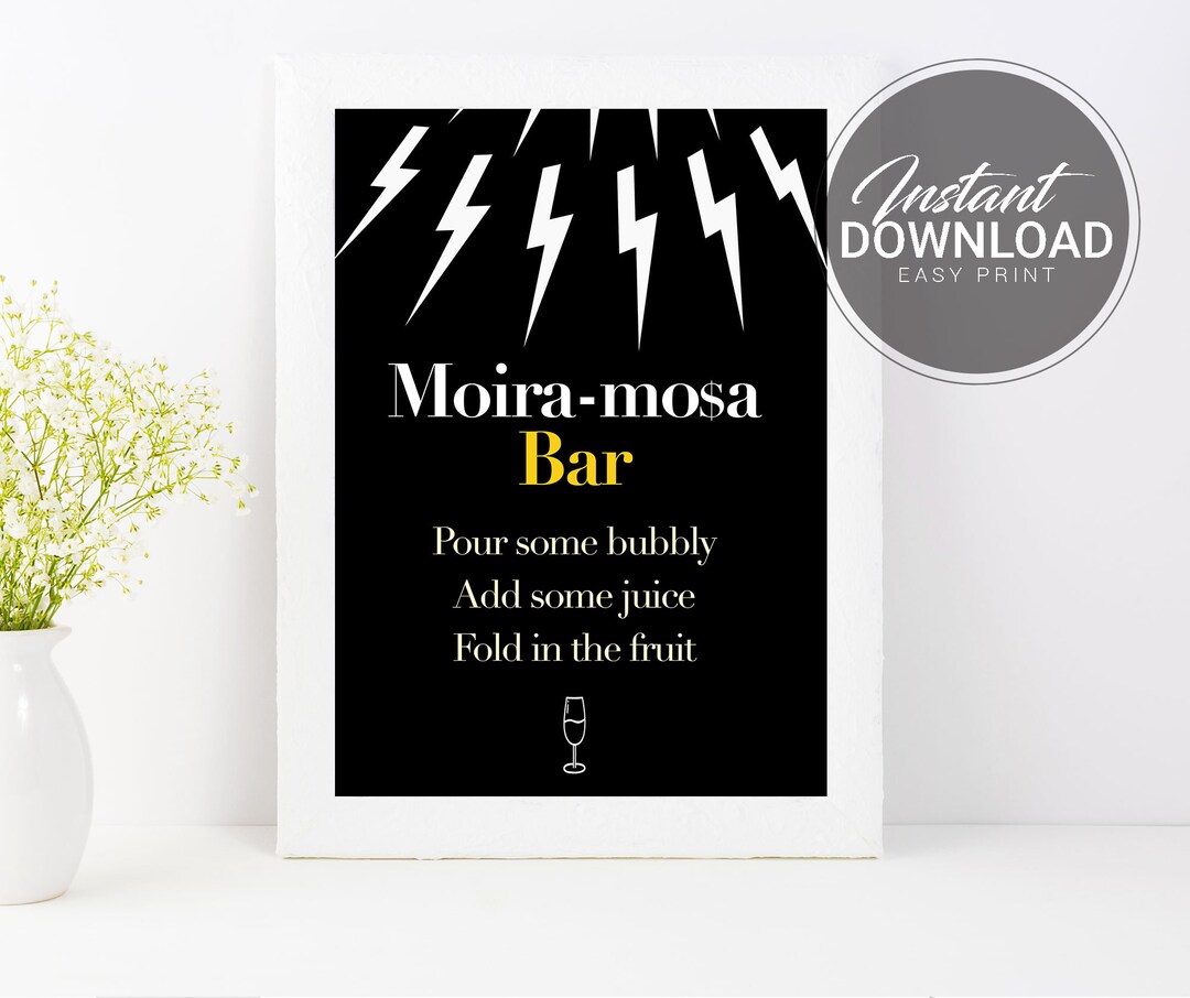 Schitt's Creek Bar Sign Schitt's Creek Theme Mimosa Sign, Bachelorette