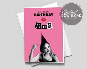 Mean Girls Birthday Card | Funny Birthday Cards | Birthday Cards for Best Friends | Printable Digital Cards