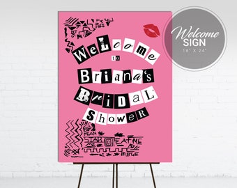 Mean Girls Bridal Shower Welcome Sign | Mean Girls Bridal Shower Decoration