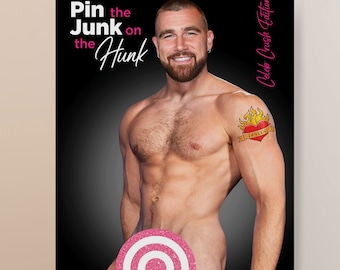 Pin the Junk on the Hunk Bachelorette Party Game | Pin the Pecker Bachelorette Poster | Bachelorette Era Game