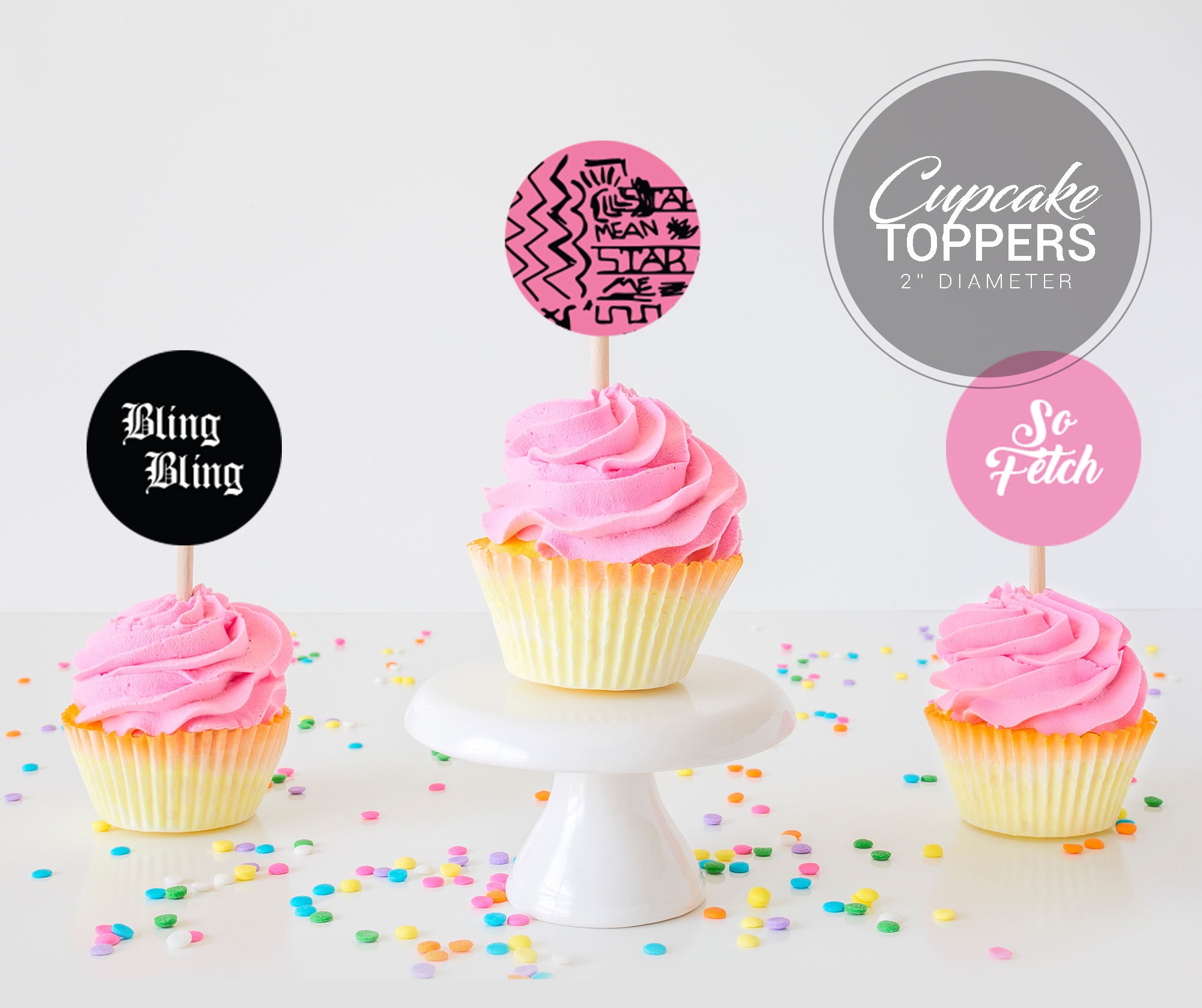  37 PCS Mean Girls Cupcake Toppers for Mean Girls Theme Party  Birthday Party Wedding Baby Shower Fans Party Cake Dessert Decorations  Supplies Picks : Grocery & Gourmet Food