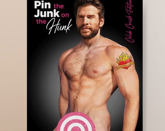 Pin the Junk on the Hunk Bachelorette Game | Pin the Pecker Bachelorette Party Game | Pin the Tail Party Game for Girls Night