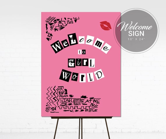 Mean Girls Welcome Sign | Mean Girls Party Decor | Birthday Party Welcome Sign | Mean Girl Sign 18"x24" Instant Download Il_570xn