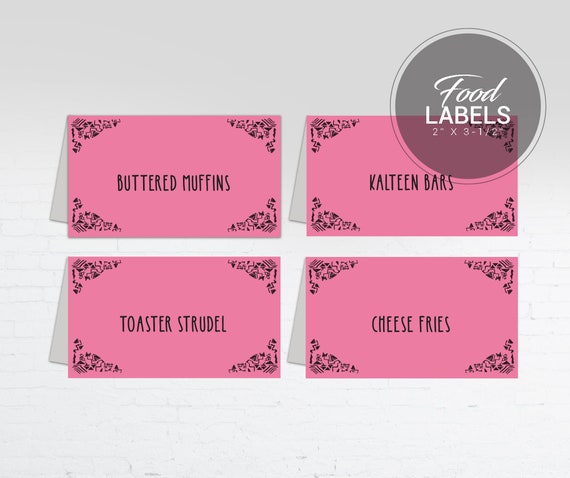 Mean Girls Party Food Label Cards | Bachelorette Party Food Tent Cards | Mean Girls Menu Foldable Food Labels | Download and Print Now Il_570xn