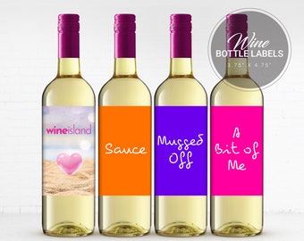 Bachelorette Island Wine Bottle Labels | Island Party Decorations | Printable Wine Labels