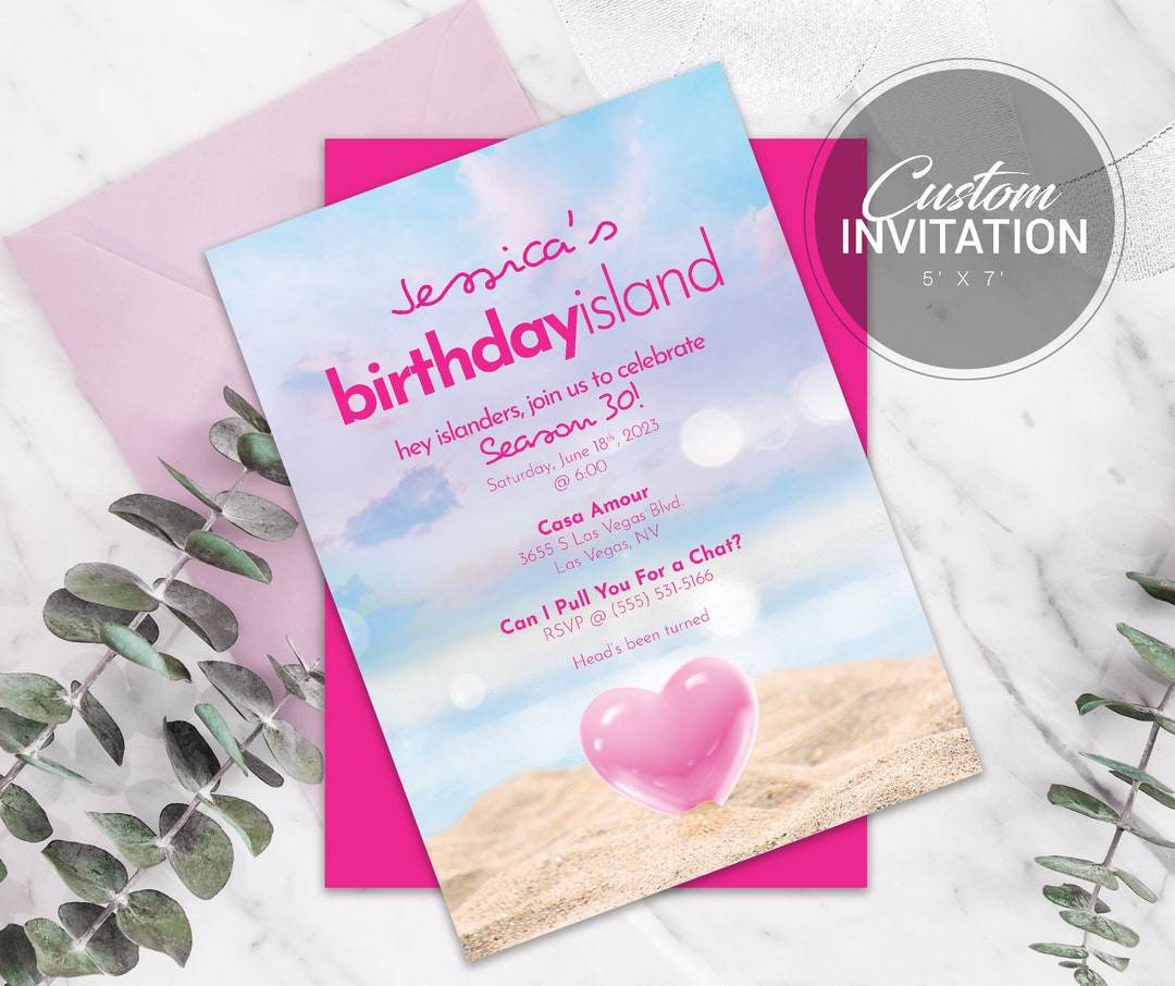 Birthday Island Invitation Island Party Invite Island Theme Birthday