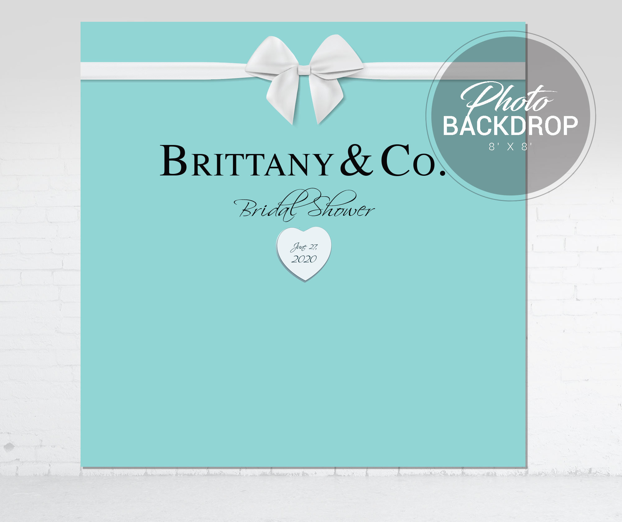 Blue Photo Backdrop Bridal Shower Etsy