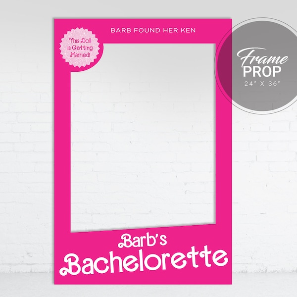 Pink Doll Box Bachelorette Photo Prop Frame | Barb Doll Bachelorette, Hen Party Photo Booth Prop Printable