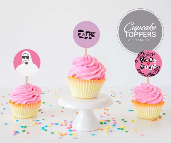 Mean Girls Cupcake Toppers | Mean Girls Party Decor | Set of 12 Unique Cupcake Toppers | Mean Girls Theme Decorations Il_570xn