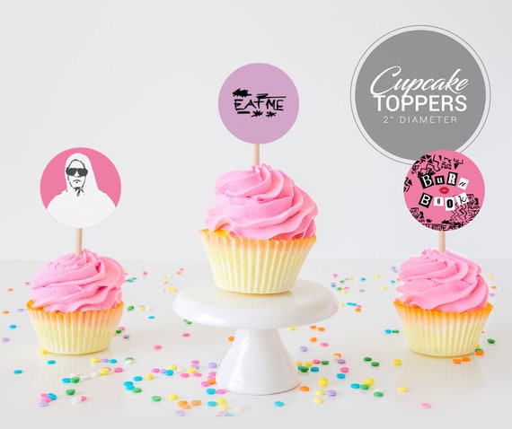 Mean Girls Cupcake Toppers Mean Girls Party Decor Set of 12 Unique Cupcake  Toppers Mean Girls Theme Decorations 