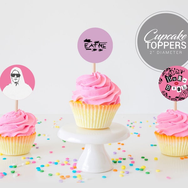 Mean Girls Cupcake Toppers | Mean Girls Party Decor | Set of 12 Unique Cupcake Toppers | Mean Girls Theme Decorations