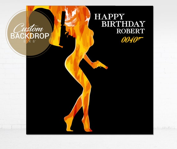 James Bond Backdrop | James Bond Party Background | James Bond Theme Decorations | 007 Backdrop 8'x8' Digital Download Il_570xn