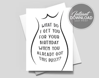 Funny Birthday Card for Him | Birthday Card for Boyfriend, Husband | Dirty Birthday Card | Printable Funny Birthday Cards
