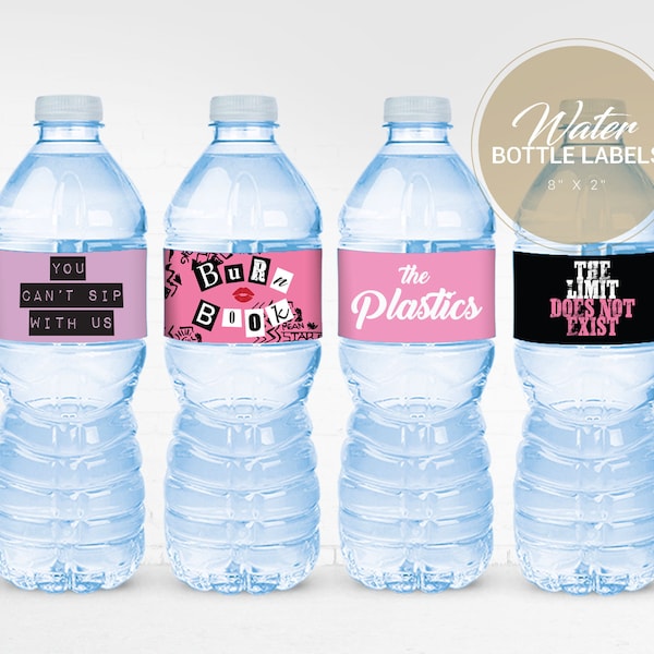 Mean Girls Water Bottle Label | Water Bottle Labels | Mean Girls Party Decor | Mean Girls Theme | Instant Download