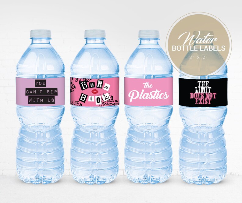 Mean Girls Water Bottle Label Water Bottle Labels Mean Etsy Canada