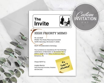 The Office Birthday Invitation | Office Theme Invites | The Office Party Invitation | Digital File Only