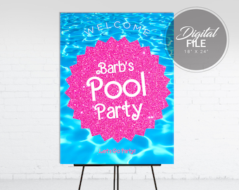 Malibu Pool Party Decoration | Barb Pool Party Sign