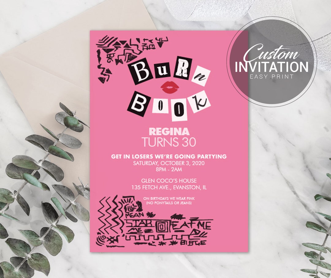 DIGITAL Mean Girls Party Invitation mean Girl Party, Mean Girls Birthday  Party, on Wednesdays We Wear Pink Digital Invitation 