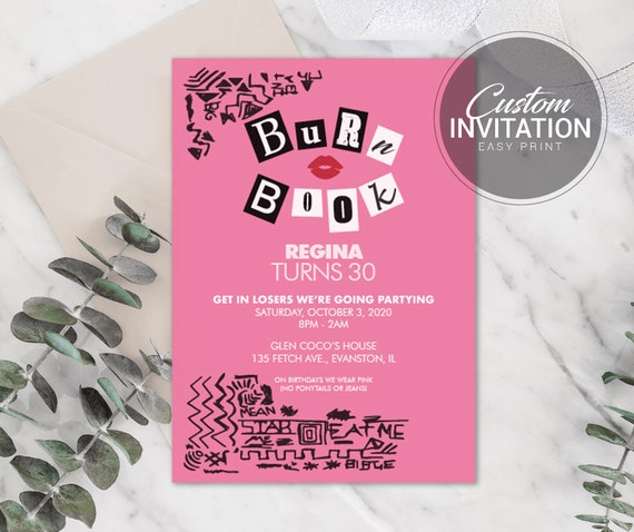 Mean Girls Party Invitation | Mean Girls Birthday Theme | Bachelorette Party, Bridal Shower Invite | 5" x 7" Printable Digital File Il_570xn