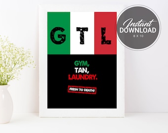 Jersey Shore GTL Sign | Gym, Tan, Laundry Jesery Shore Party Sign | Jesery Shore Birthday Party Decor