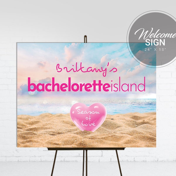 Bachelorette Island Welcome Sign | Island Bachelorette Party Decoration | Season of Love Theme Island Welcome Sign