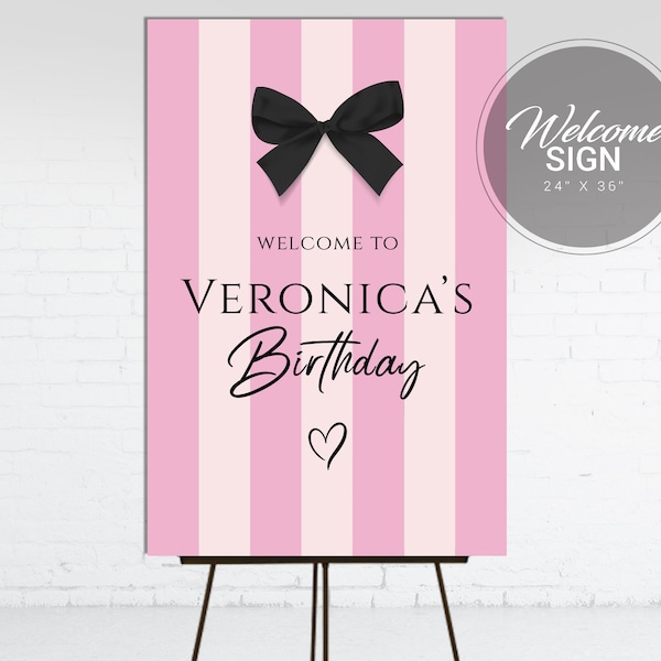 Pink Secret Welcome Sign | Pink Love Birthday Sign | Pink Party Theme Decor