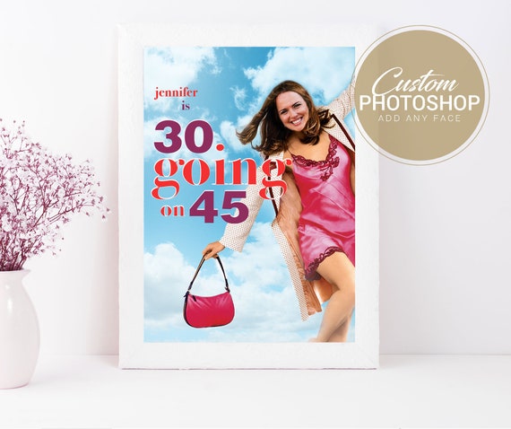 13 Going on 30 Birthday Poster | Custom Face Swap Digital Print | Funny Photoshop Face on Poster | 30th Birthday Sign Il_570xn