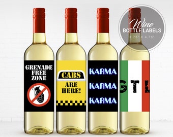 Jesery Shore Wine Bottle Labels | Jersey Shore Printable Wine Labels