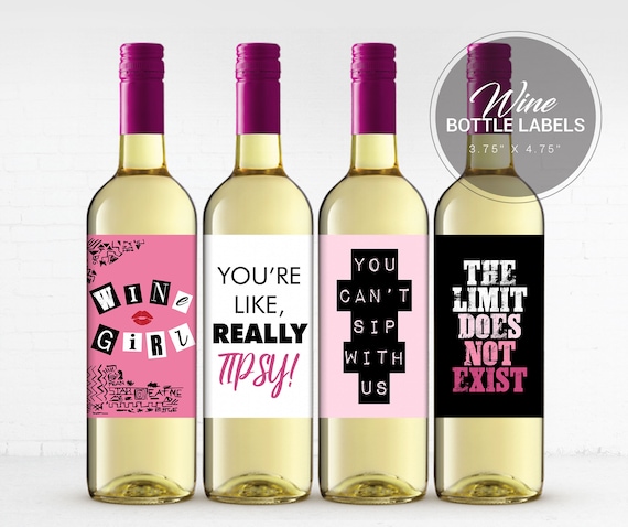 Mean Girls Wine Bottle Labels | Mean Girls Party | Mean Girls Decorations | Printable Wine Labels Il_570xn