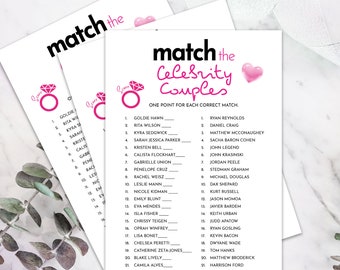 Match the Celebrity Couples Game | Bachelorette Island Party Game